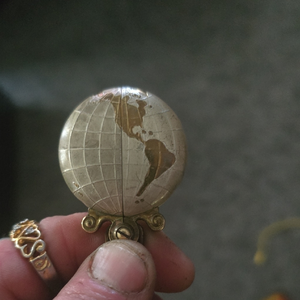 Gold and Silver Globe Pendant Necklace